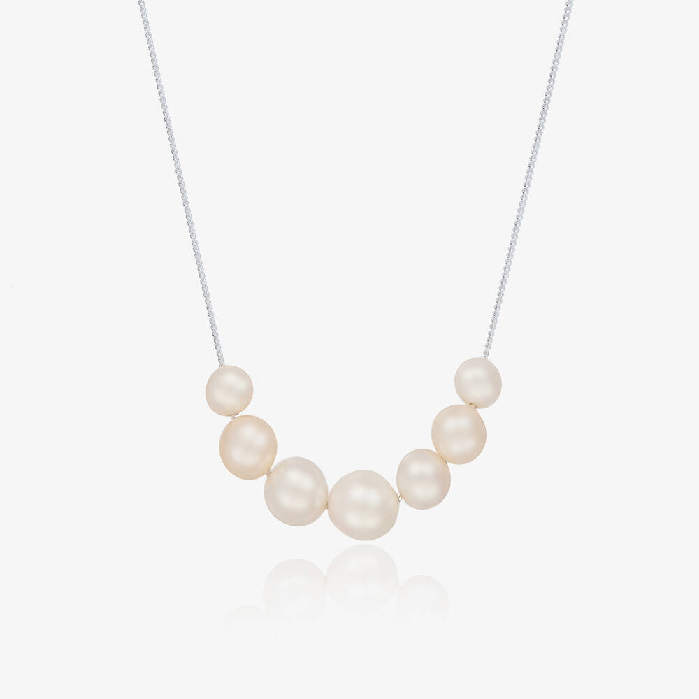 Raw Pearls-Pearl & Silver Necklace (46cm) | Childrensalon Outlet