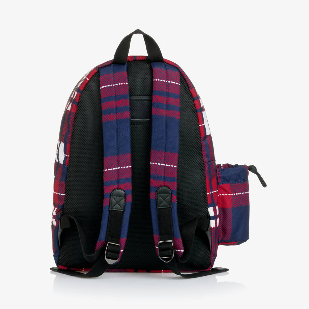 Dolce & Gabbana-Red & Blue Tartan Canvas Backpack (40cm) | Childrensalon Outlet