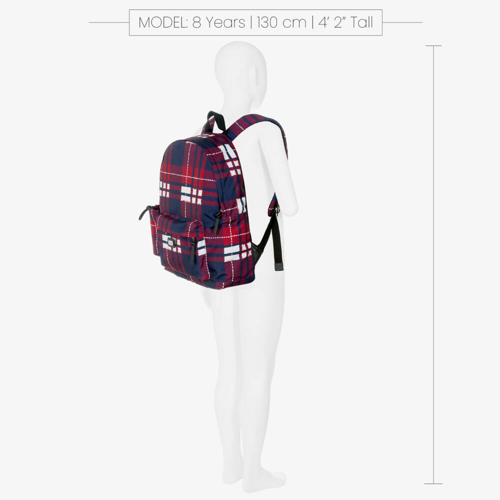 Dolce & Gabbana-Red & Blue Tartan Canvas Backpack (40cm) | Childrensalon Outlet