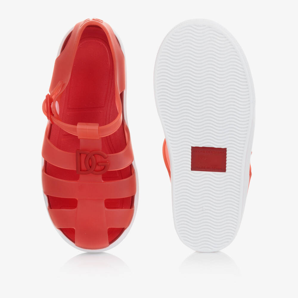 Dolce & Gabbana-Red DG Jelly Shoes | Childrensalon Outlet