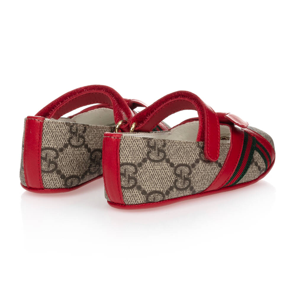 Gucci-Red GG Ballerina Baby Pumps | Childrensalon Outlet