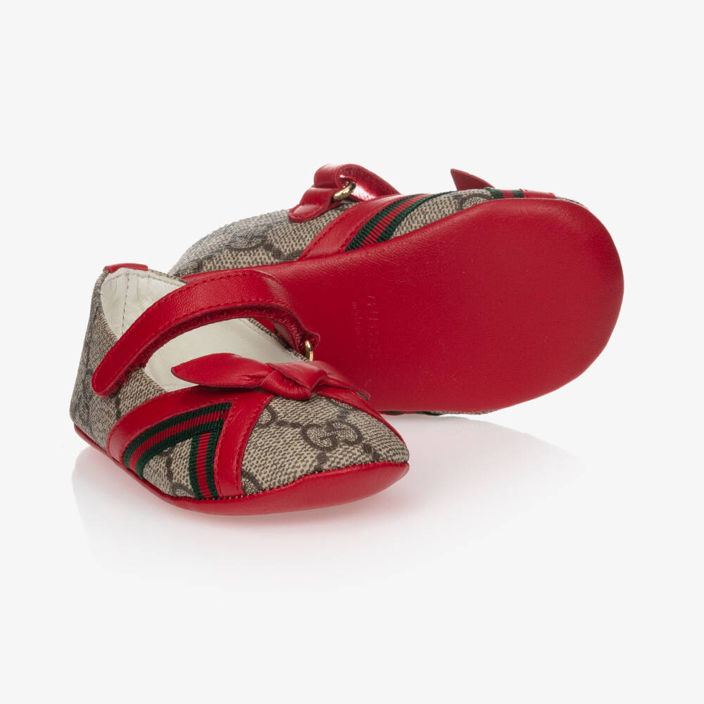 Gucci-Red GG Ballerina Baby Pumps | Childrensalon Outlet