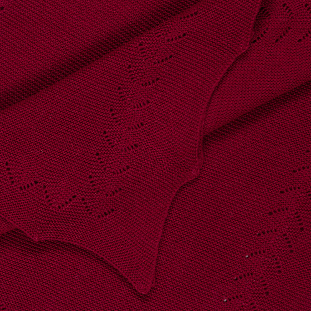 Paloma de la O-Red Knitted Scalloped Blanket (96cm) | Childrensalon Outlet