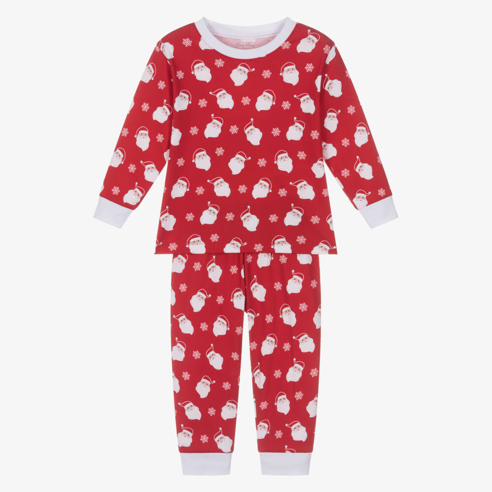 Kissy Kissy-Red Pima Cotton Smiling Santas Pyjamas | Childrensalon Outlet