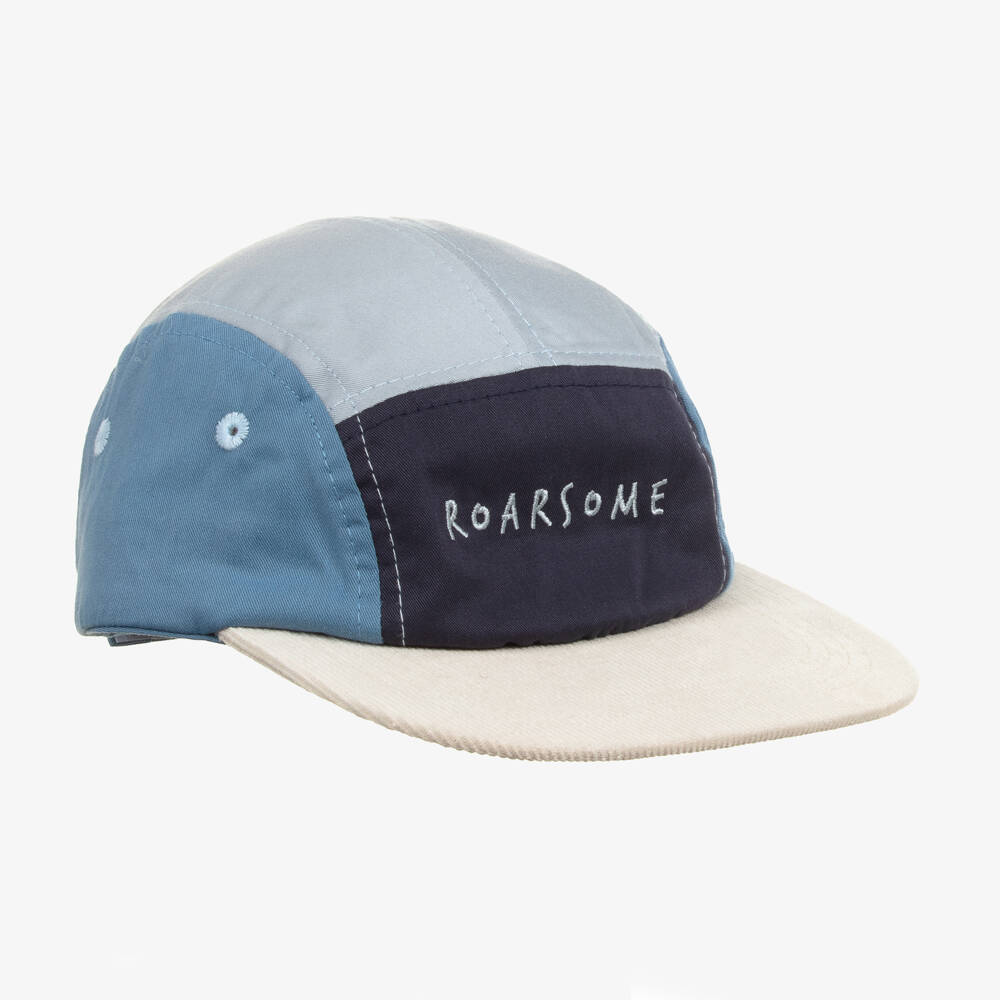 Roarsome-Blue Organic Cotton Adventure Cap | Childrensalon Outlet