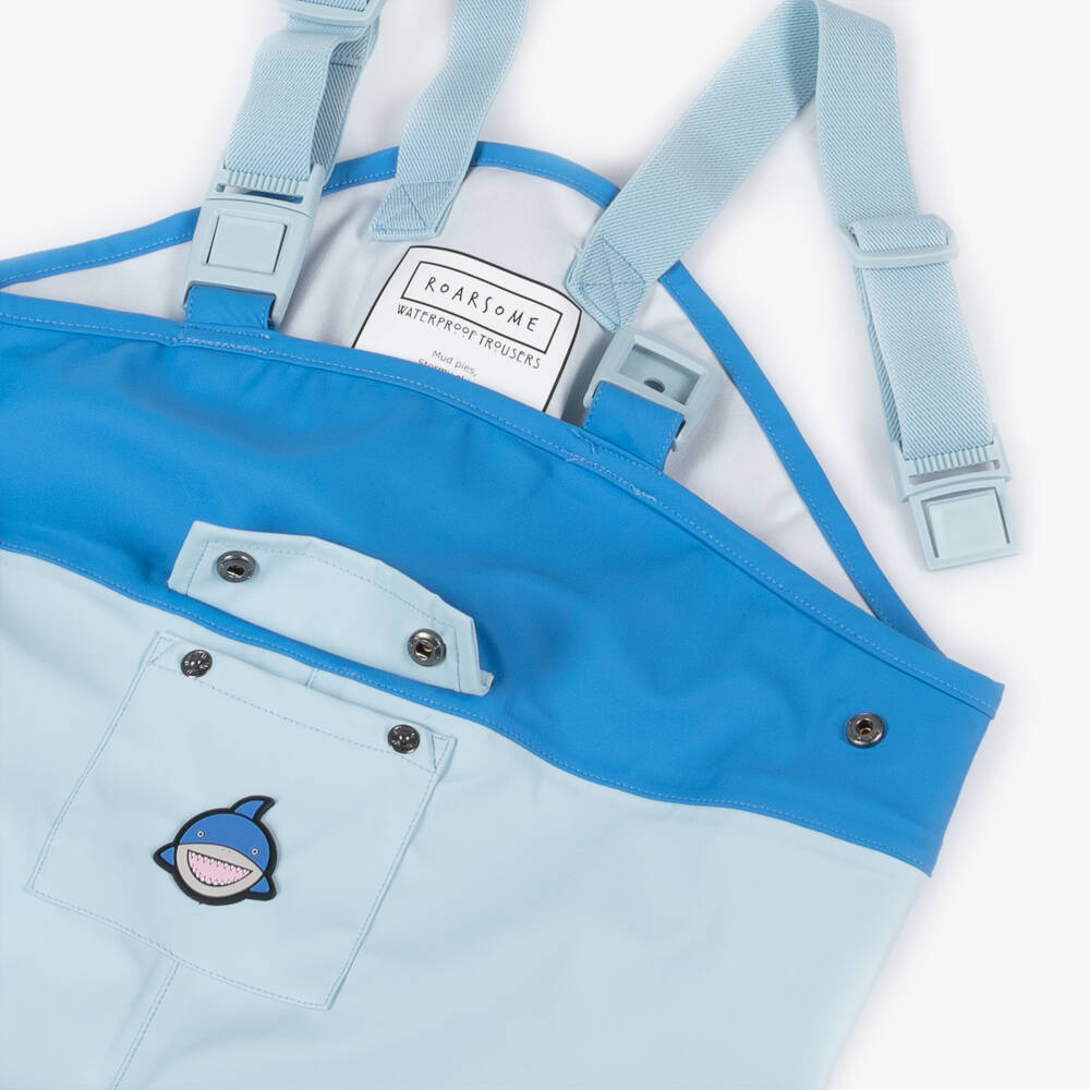 Roarsome-Boys Blue Shark Rain Trousers | Childrensalon Outlet