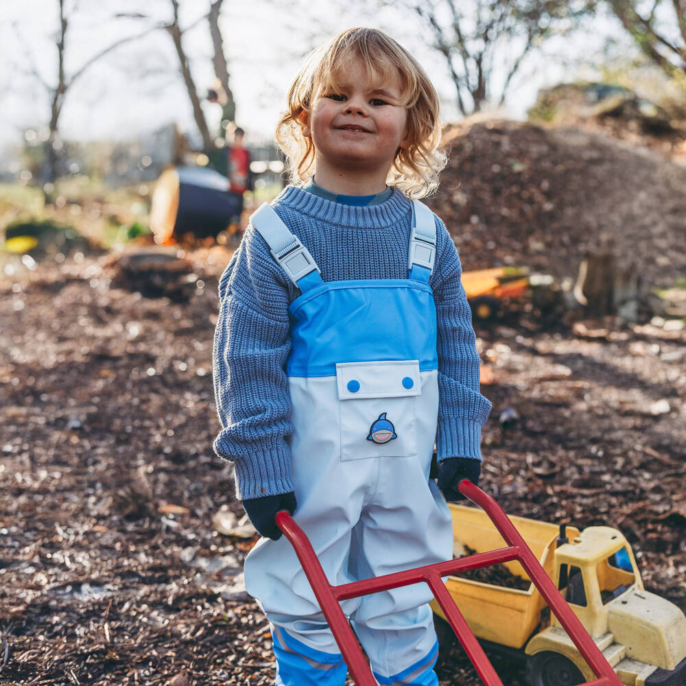 Roarsome-Boys Blue Shark Rain Trousers | Childrensalon Outlet
