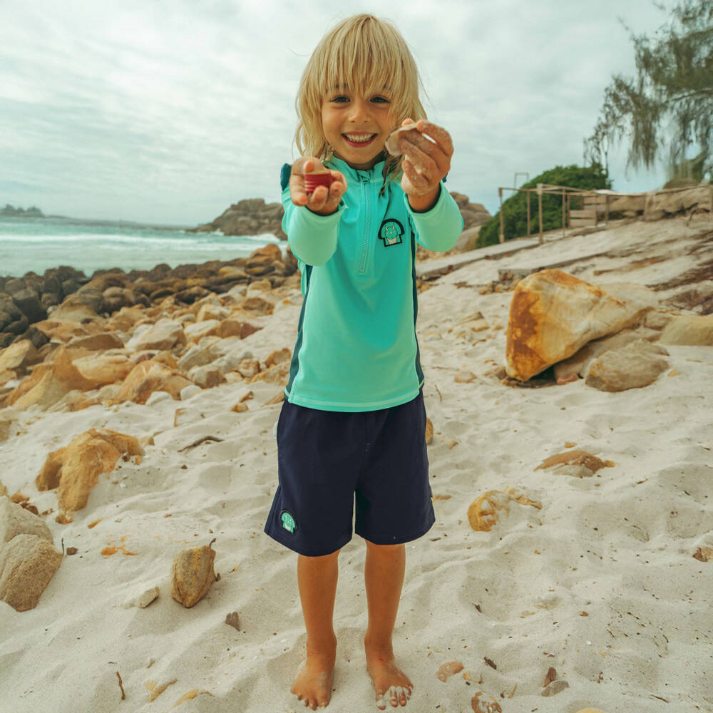 Roarsome-Boys Blue Spike Dinosaur Swim Shorts (UPF50+) | Childrensalon Outlet