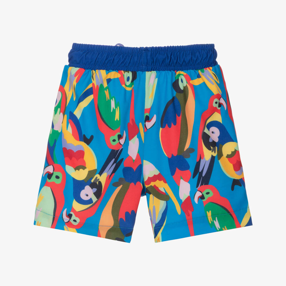 Roarsome-Boys Bright Parrot Print Swim Shorts | Childrensalon Outlet