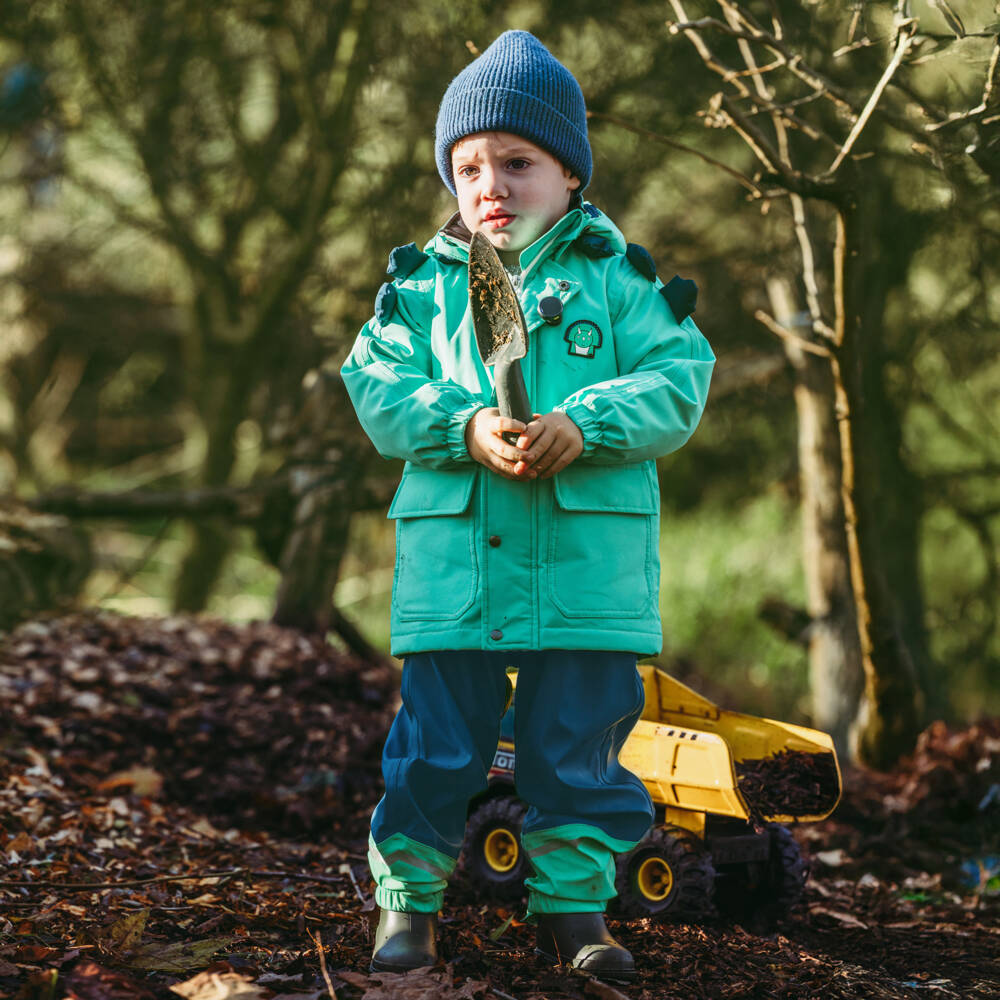 Roarsome-Boys Green Dinosaur Rain Trousers | Childrensalon Outlet