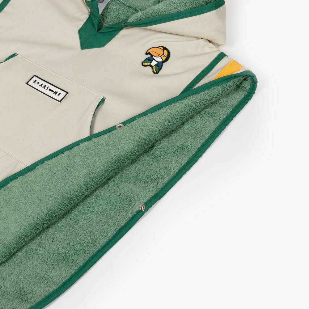Roarsome-Boys Ivory Hooded Poncho Towel | Childrensalon Outlet