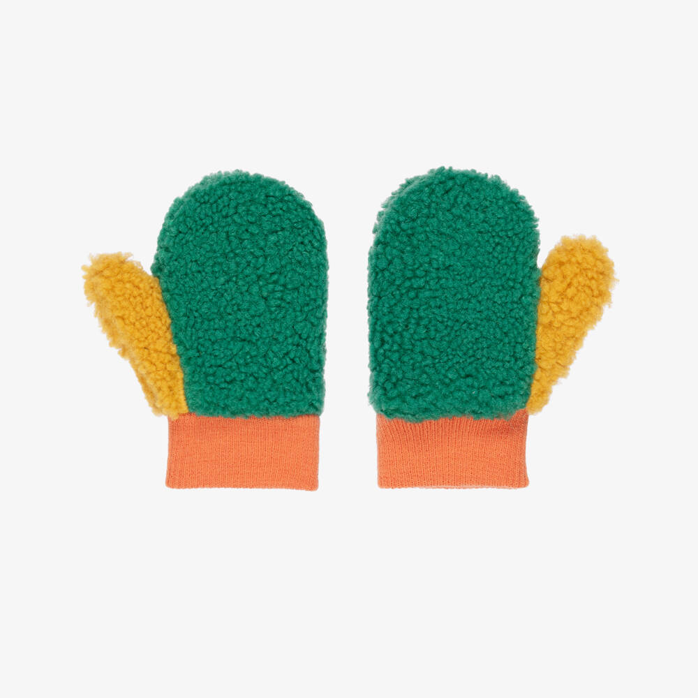 Roarsome-Bright Green Sherpa Fleece Mittens | Childrensalon Outlet