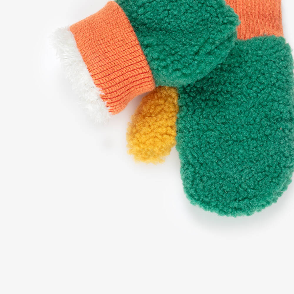 Roarsome-Bright Green Sherpa Fleece Mittens | Childrensalon Outlet