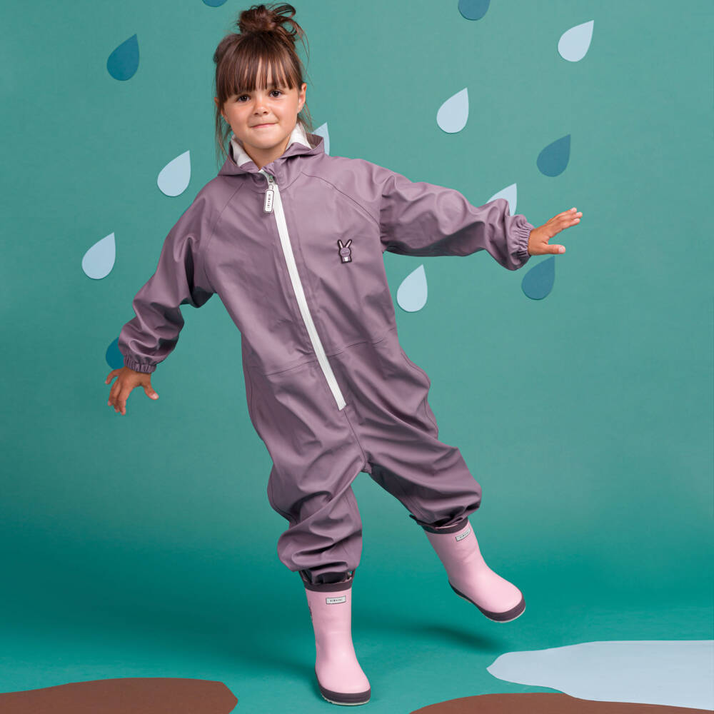 Roarsome-Girls Lavender Bunny Rain Jumpsuit | Childrensalon Outlet