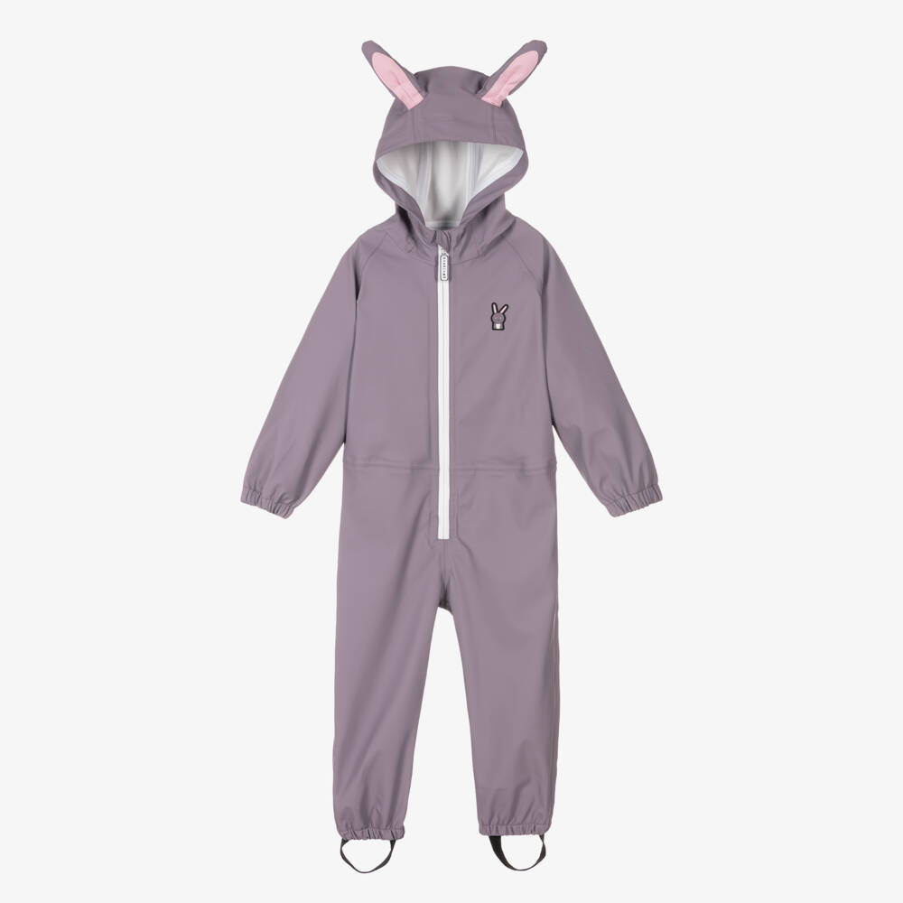 Roarsome-Girls Lavender Bunny Rain Jumpsuit | Childrensalon Outlet