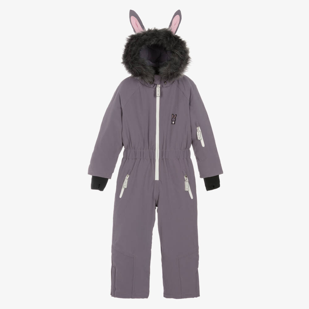 Roarsome-بدلة الثلج الرمادية للبنات مع أرنب المغامرة | Childrensalon Outlet