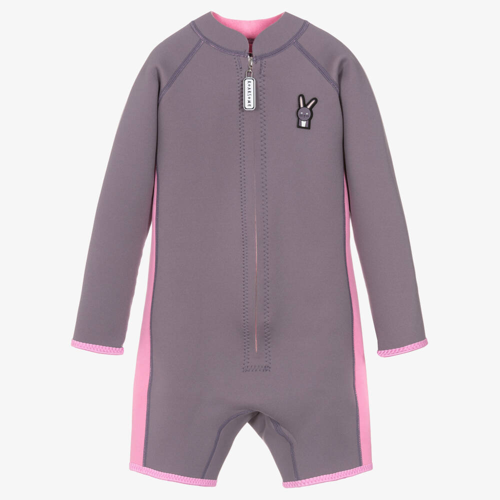 Roarsome-Girls Purple & Pink Hop The Bunny Short Wetsuit | Childrensalon Outlet