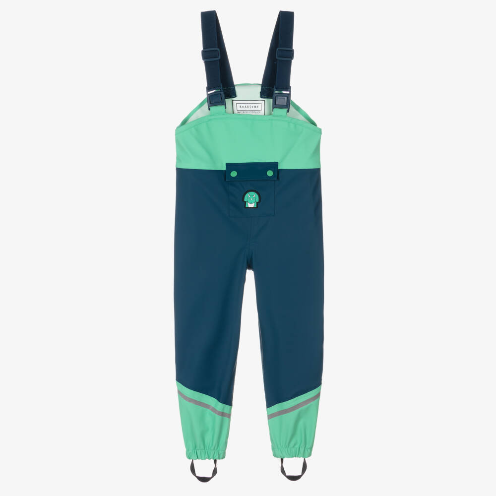 Roarsome-Green Spike The Dinosaur Rain Trousers | Childrensalon Outlet