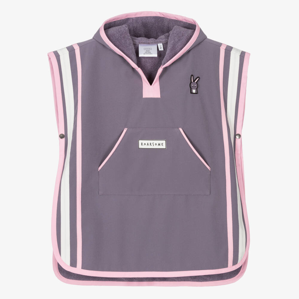 Roarsome-Grey Hop The Bunny Poncho Towel | Childrensalon Outlet