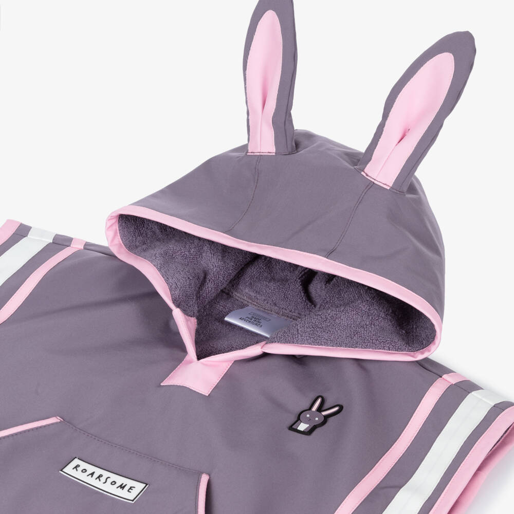 Roarsome-Grey Hop The Bunny Poncho Towel | Childrensalon Outlet