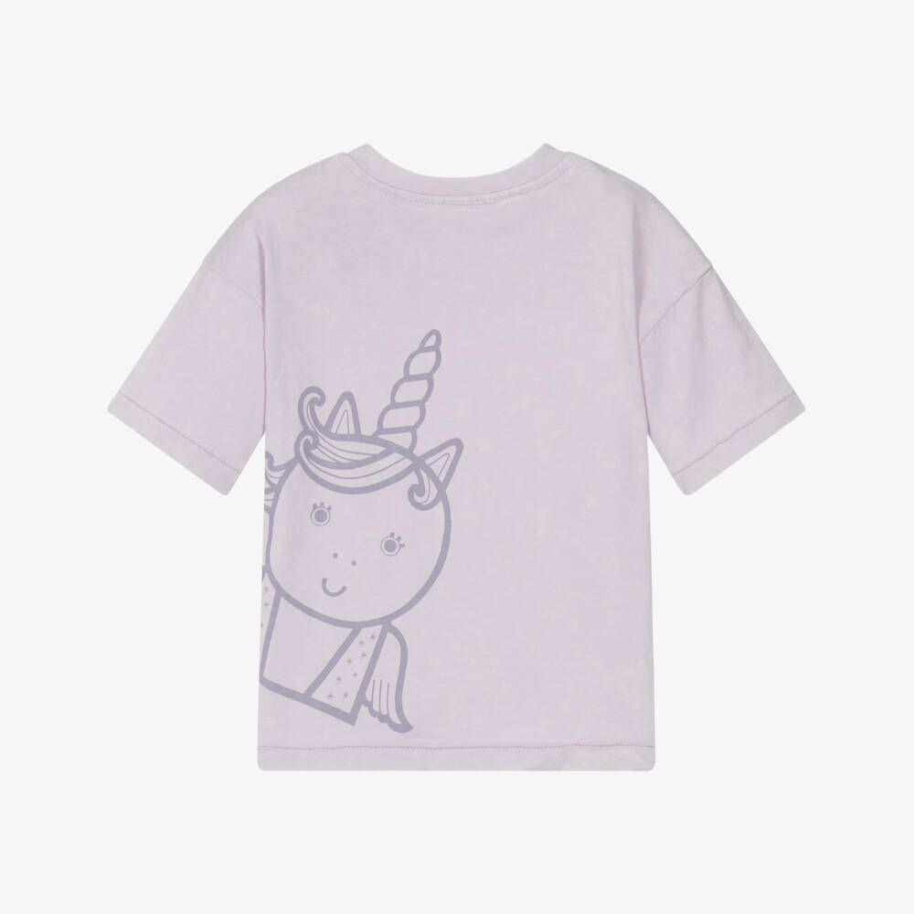Roarsome-تيشيرت قطن عضوي بلون أرجواني للبنات | Childrensalon Outlet