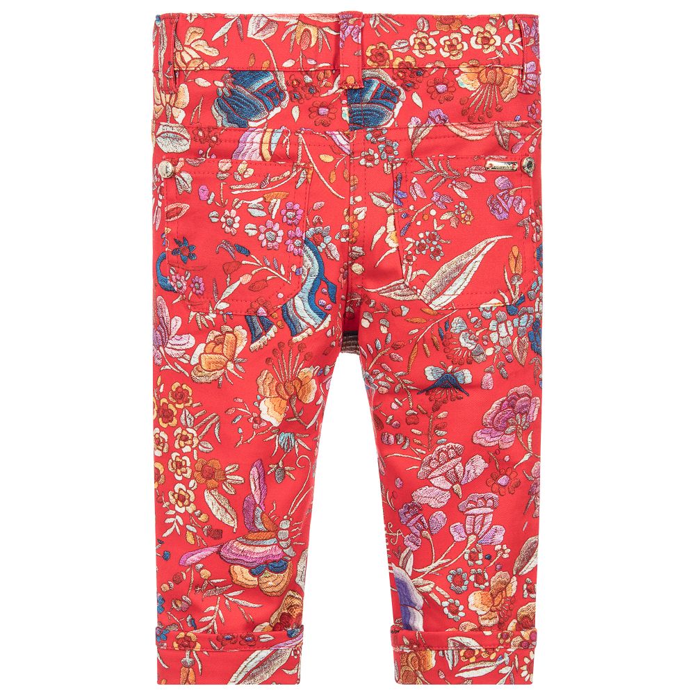 Roberto Cavalli-بنطلون قطن جيرسي لون أحمر للمولودات | Childrensalon Outlet