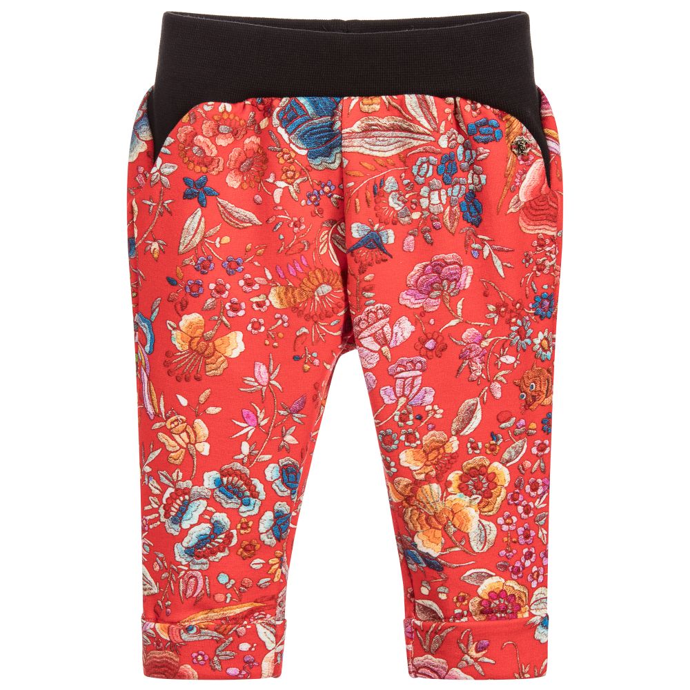 Roberto Cavalli - Baby Girls Red Floral Trousers | Childrensalon