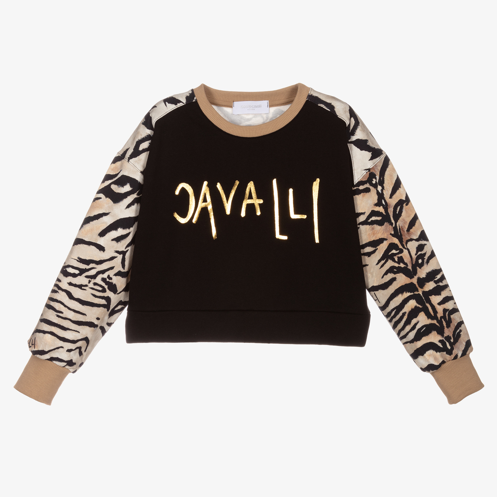 Roberto Cavalli - Sweat noir et beige | Childrensalon