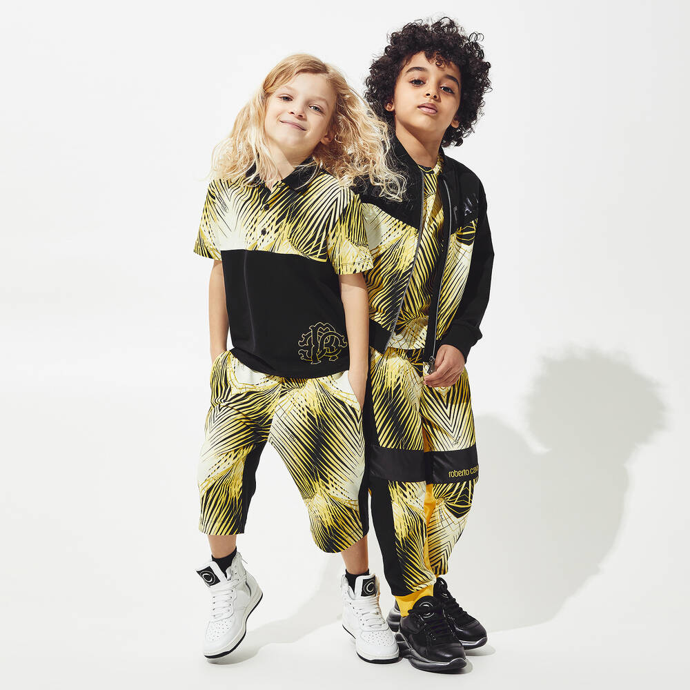 Roberto Cavalli-Black & Yellow Bermuda Shorts | Childrensalon Outlet