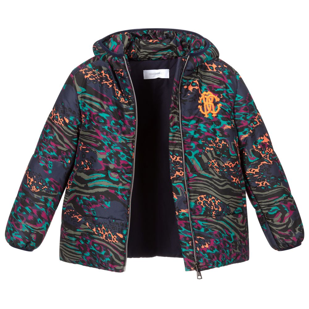 Roberto Cavalli Blue Hooded Padded Jacket Childrensalon Outlet