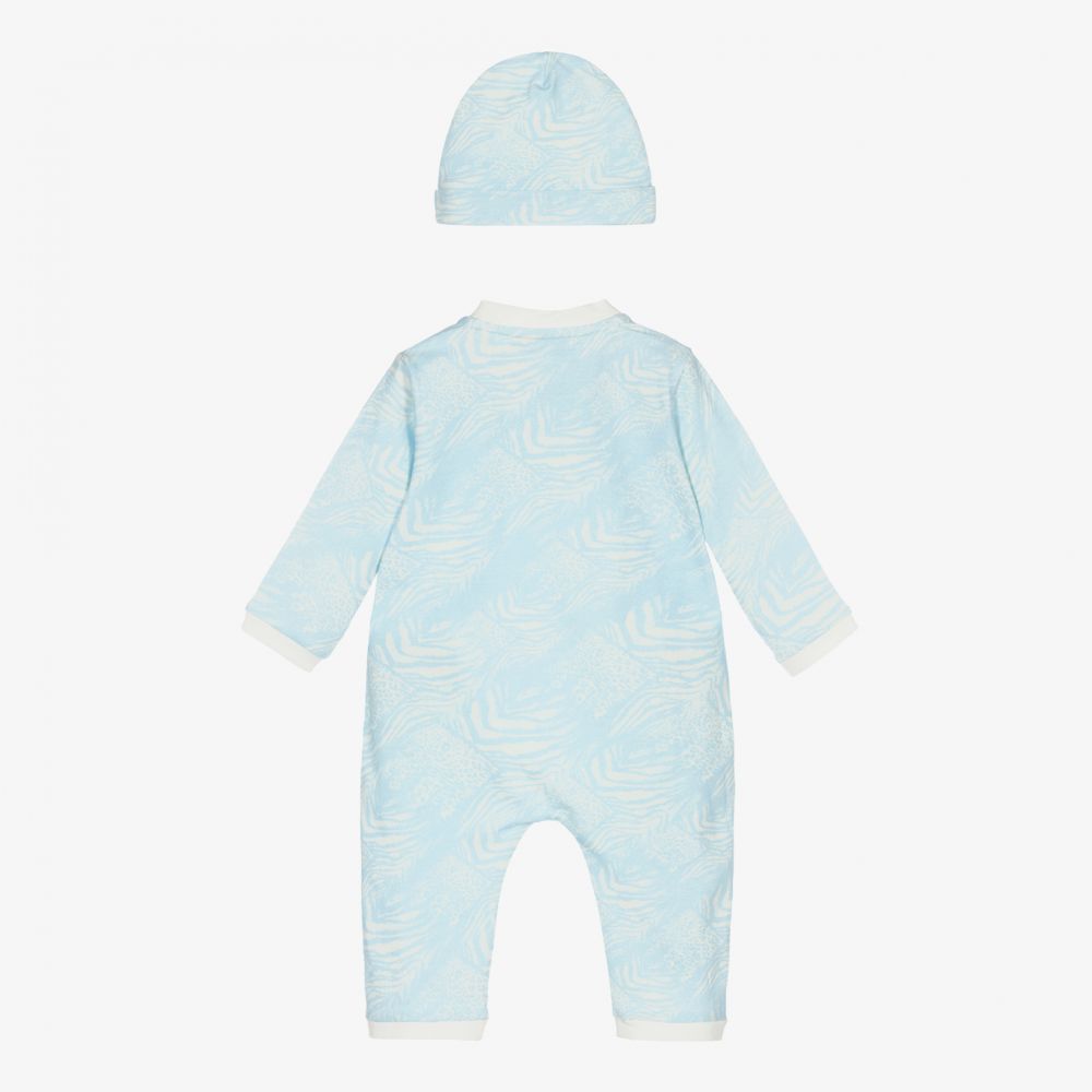 Roberto Cavalli-Blue & Ivory Baby Romper Set | Childrensalon Outlet