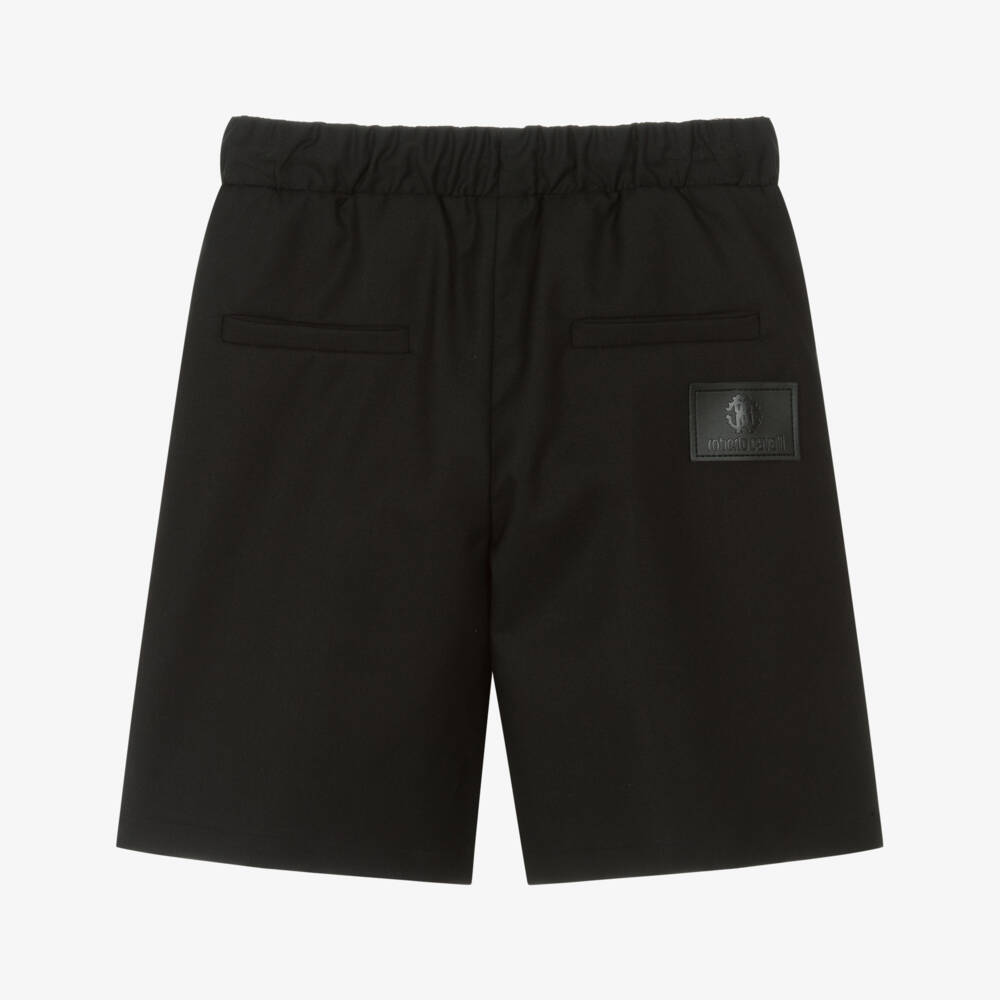 Roberto Cavalli-Boys Black Drawstring Bermuda Shorts | Childrensalon Outlet