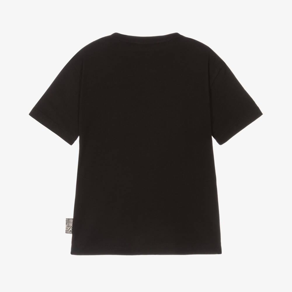Roberto Cavalli-Boys Black Leopard Print Tee | Childrensalon Outlet