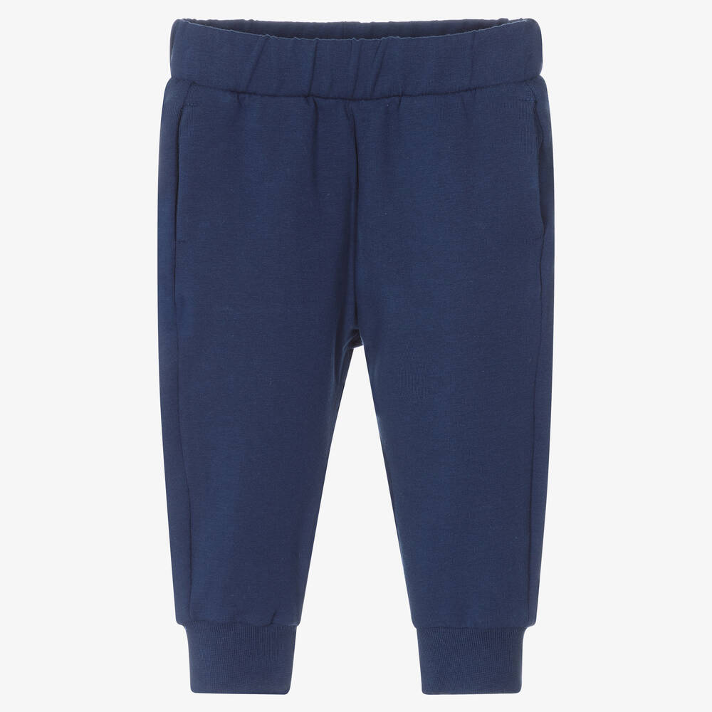 Roberto Cavalli - Boys Blue Cotton Logo Joggers | Childrensalon