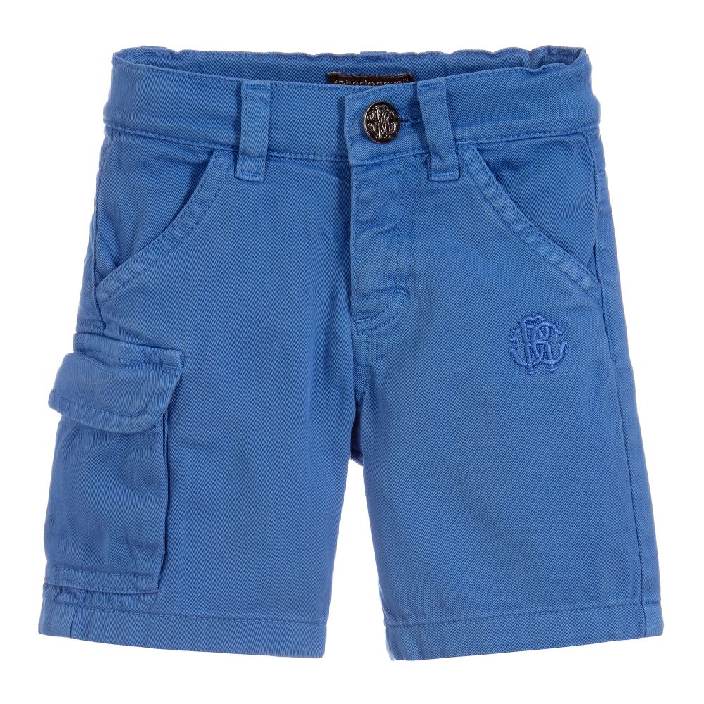 Roberto Cavalli - Boys Blue Cotton Shorts | Childrensalon