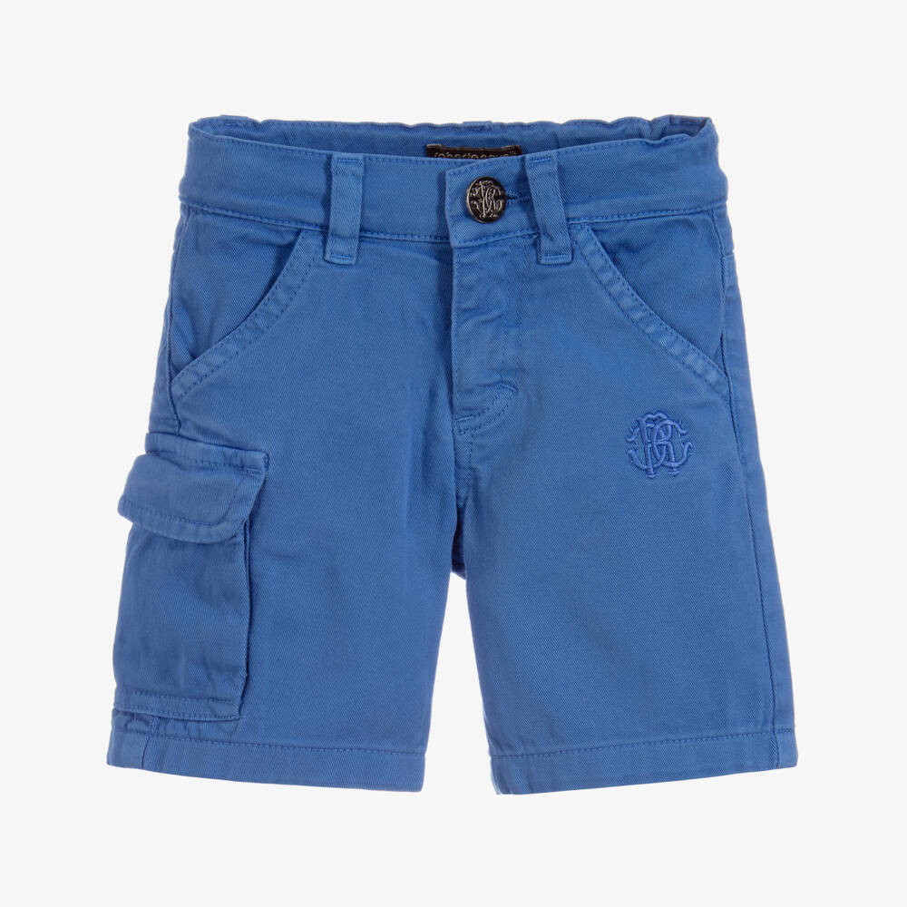Roberto Cavalli-Boys Blue Cotton Shorts | Childrensalon Outlet