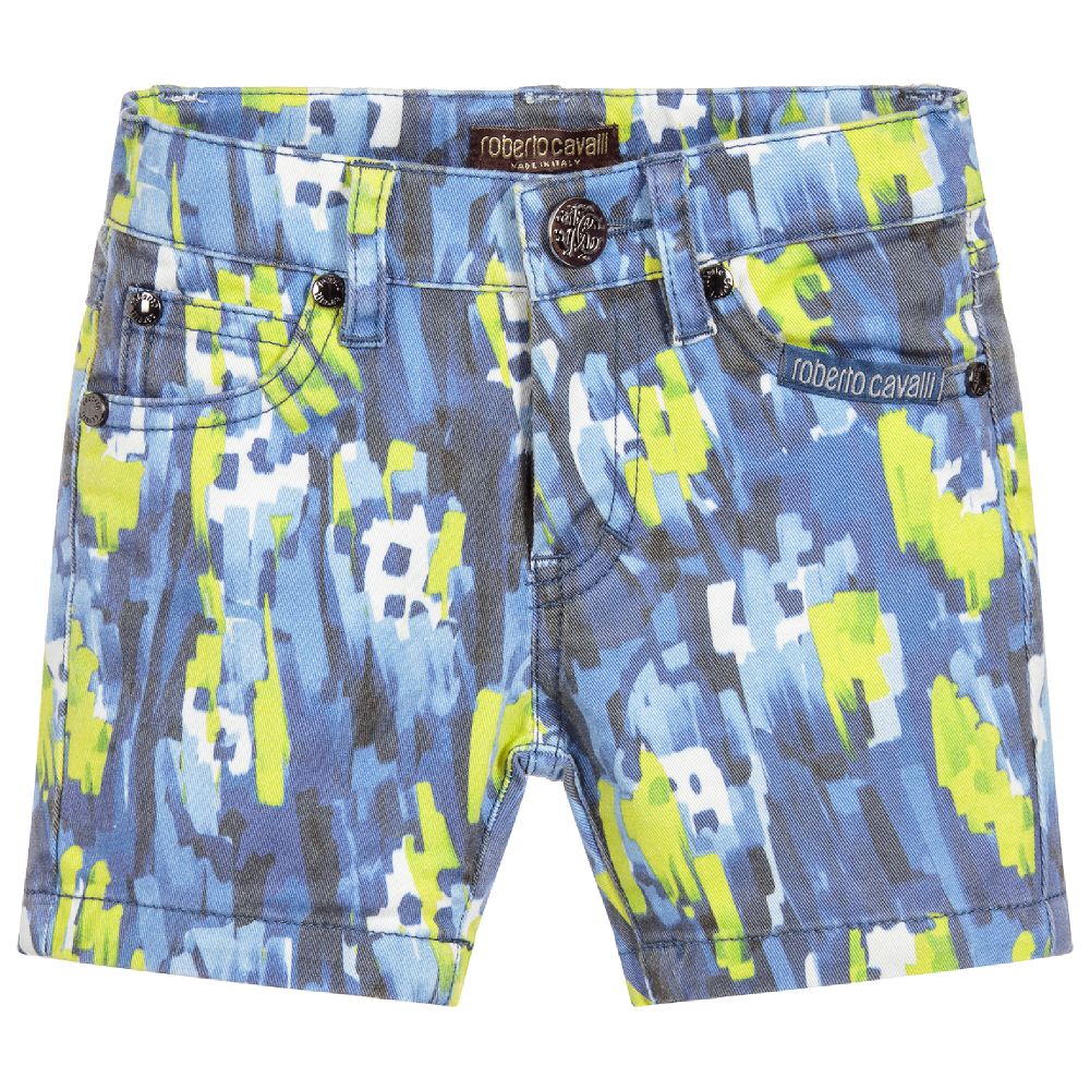 Roberto Cavalli-Boys Blue Twill Shorts | Childrensalon Outlet