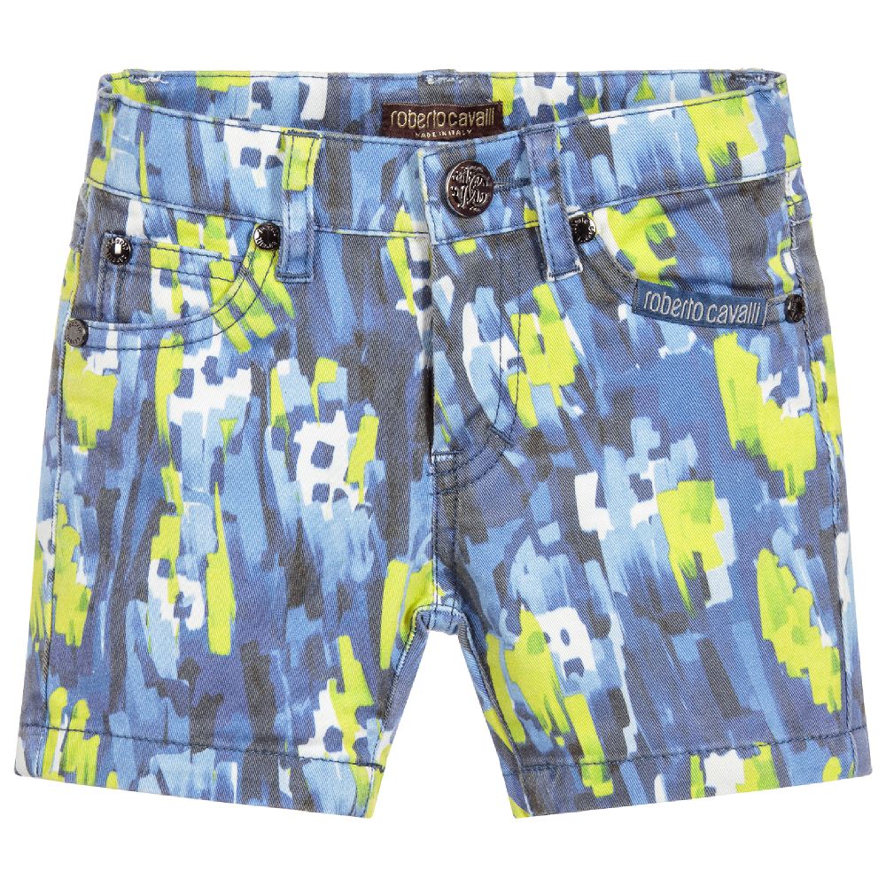 Roberto Cavalli - Boys Blue Twill Shorts | Childrensalon