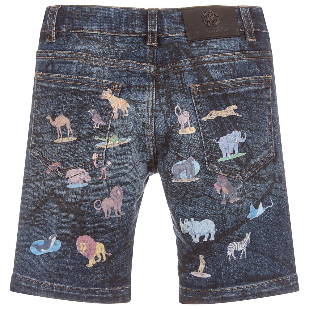 Roberto Cavalli - Boys Cotton Denim Shorts | Childrensalon Outlet