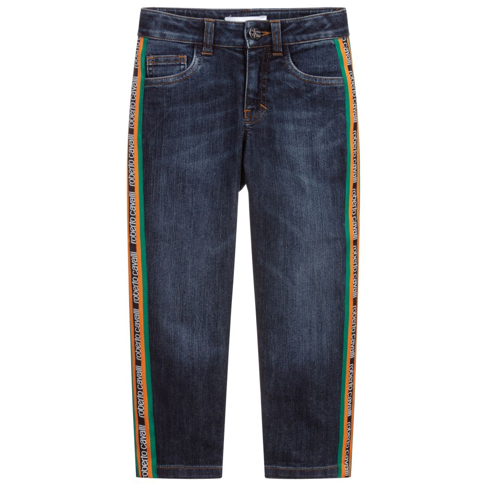 Roberto Cavalli - Boys Denim Logo Jeans | Childrensalon