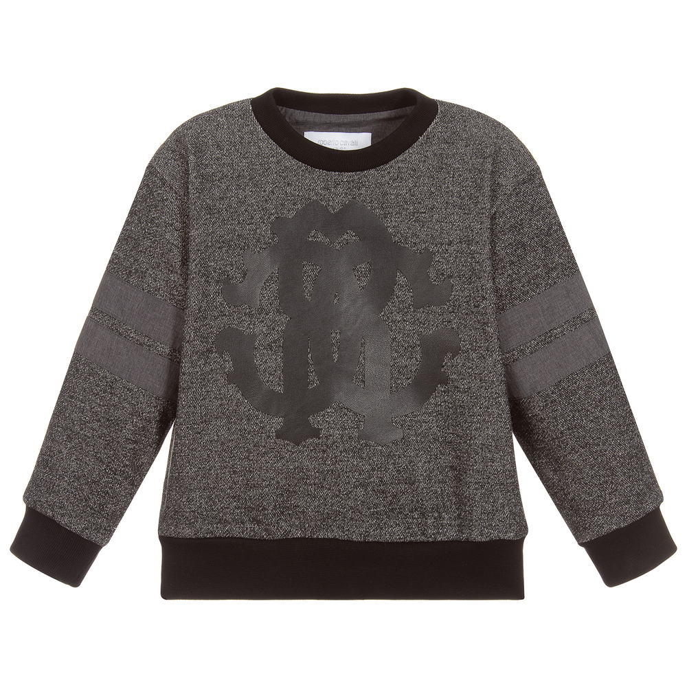 Roberto Cavalli - Boys Grey Cotton Sweatshirt | Childrensalon