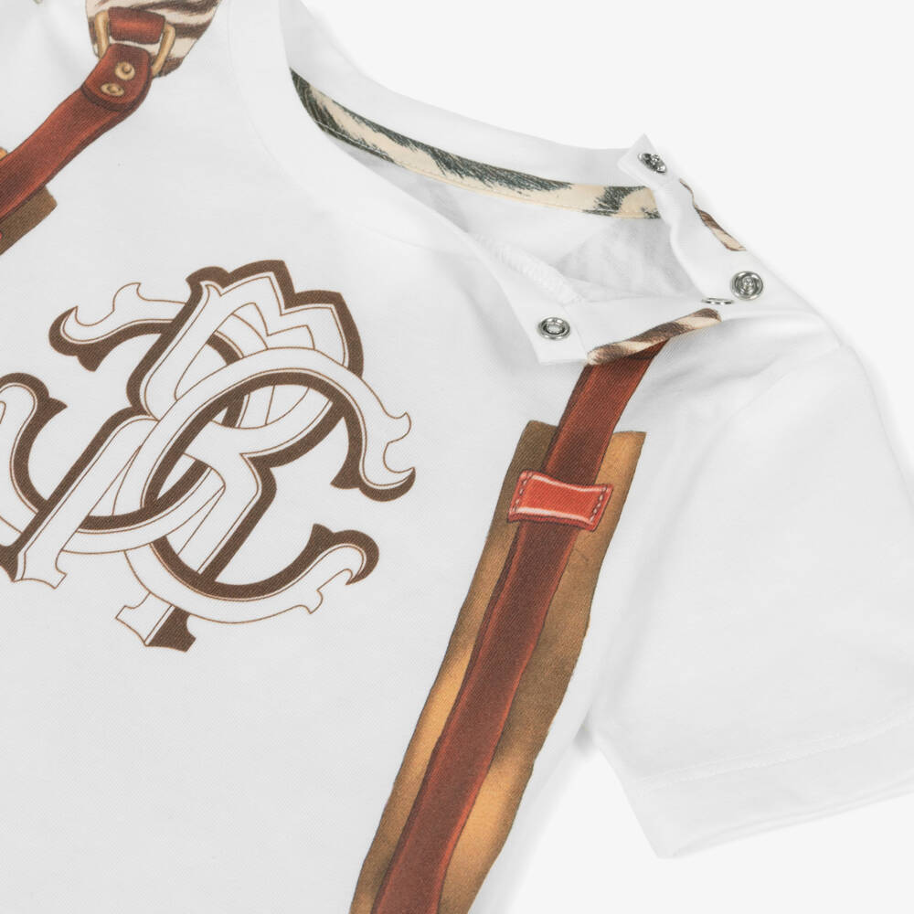 Roberto Cavalli-Boys Ivory Backpack Graphic Tee | Childrensalon Outlet