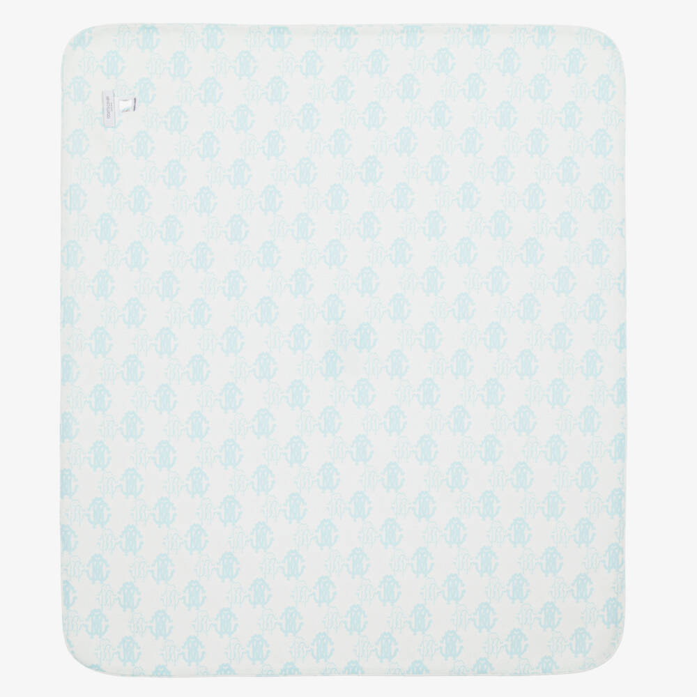Roberto Cavalli-Boys Ivory & Blue Cotton Blanket | Childrensalon Outlet