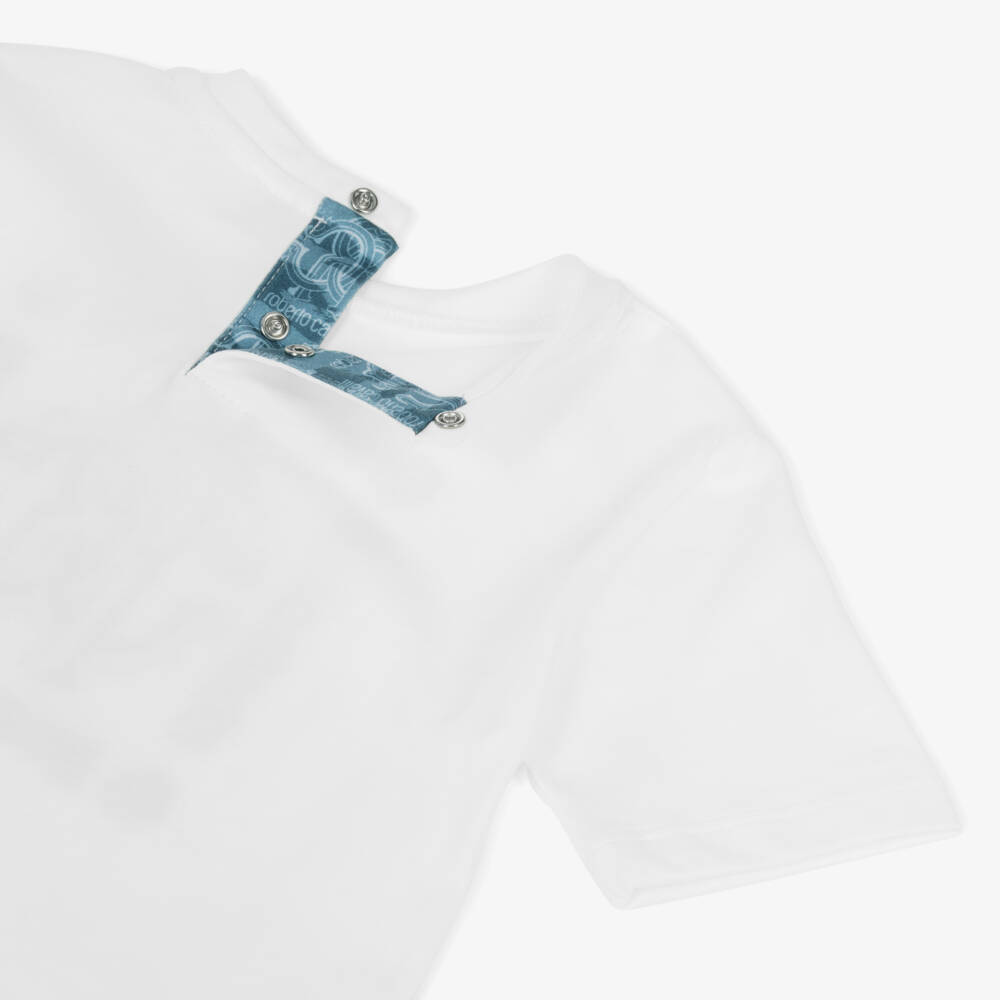 Roberto Cavalli-Boys Ivory Logo Cotton Tee | Childrensalon Outlet