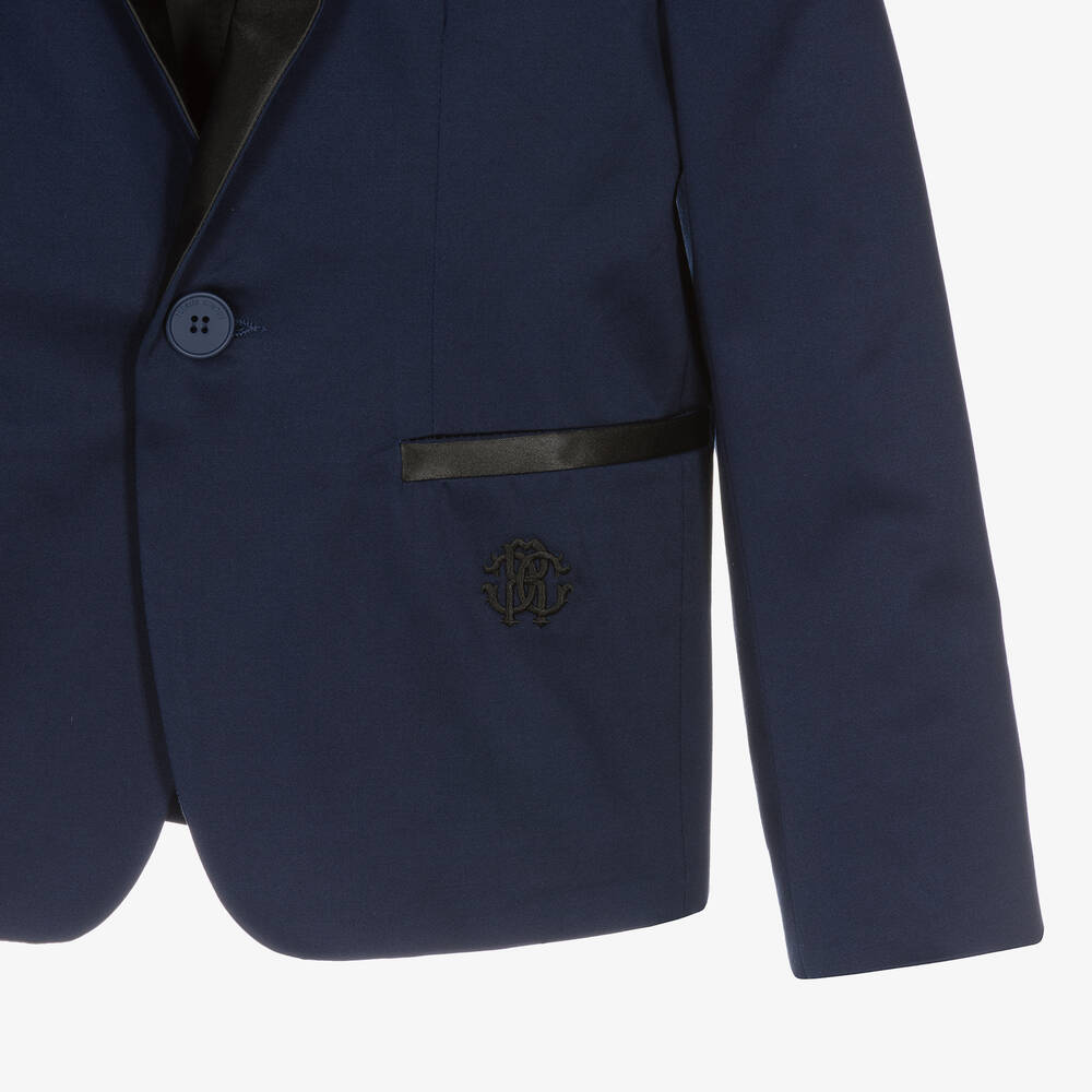 Roberto Cavalli-Boys Navy Blue Cotton Blazer | Childrensalon Outlet