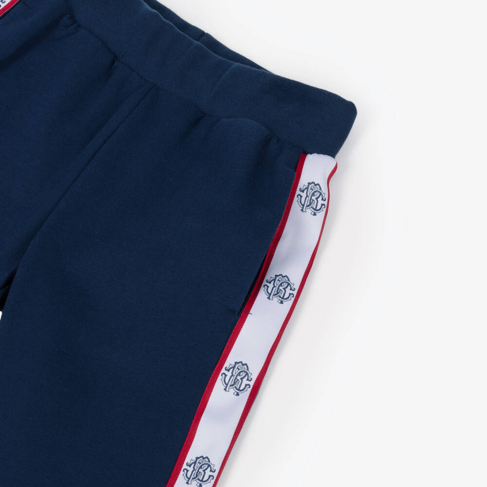 Roberto Cavalli-Синие хлопковые джоггеры с логотипом для мальчиков | Childrensalon Outlet