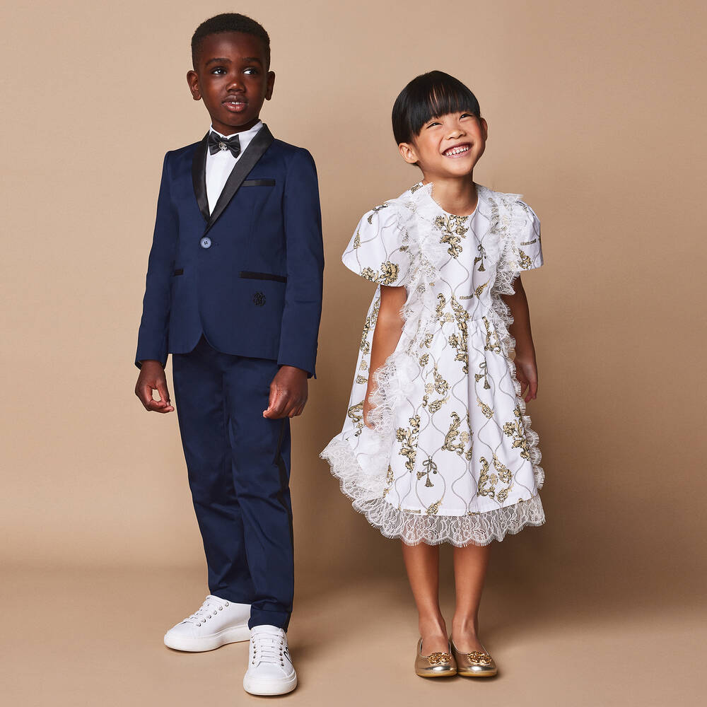 Roberto Cavalli-Boys Navy Blue Cotton Trousers | Childrensalon Outlet