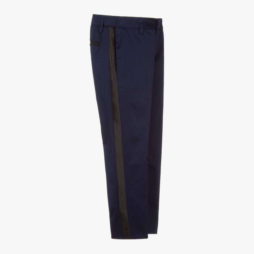 Roberto Cavalli-Boys Navy Blue Cotton Trousers | Childrensalon Outlet