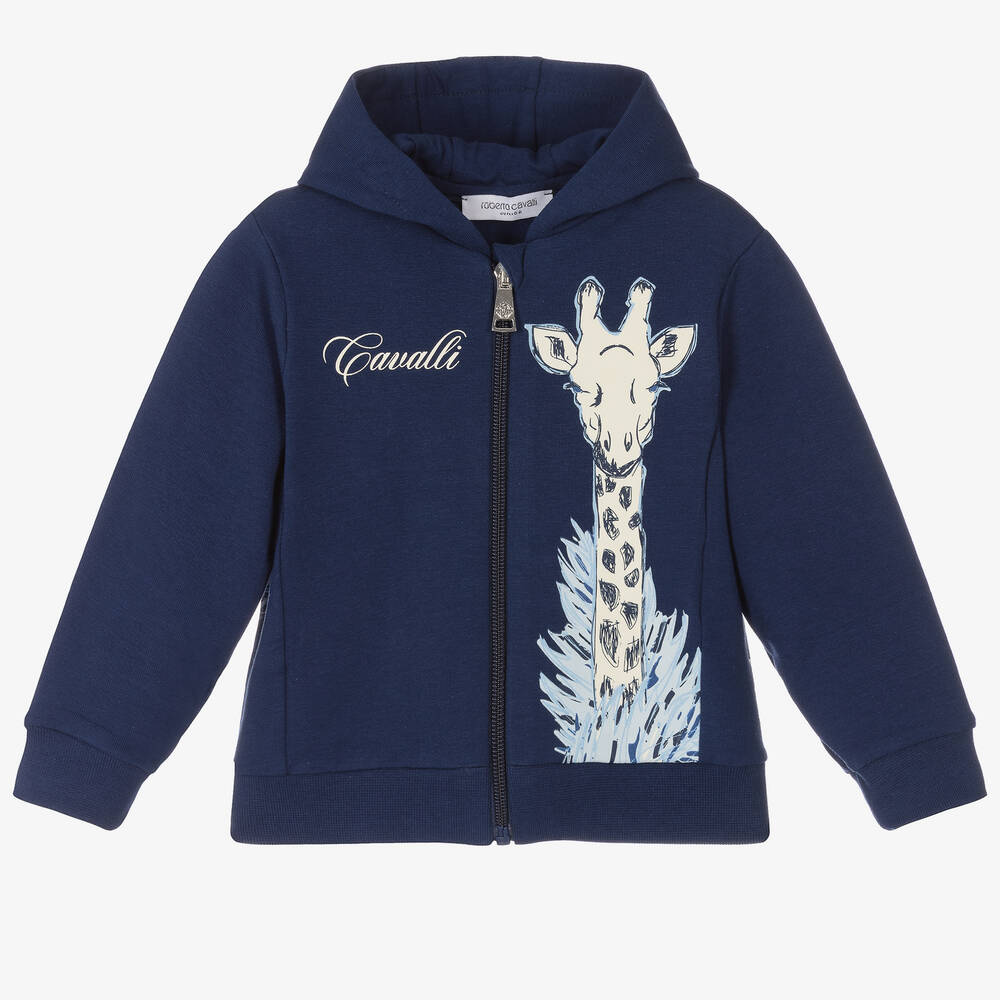 Roberto Cavalli - Haut zippé bleu marine Garçon | Childrensalon