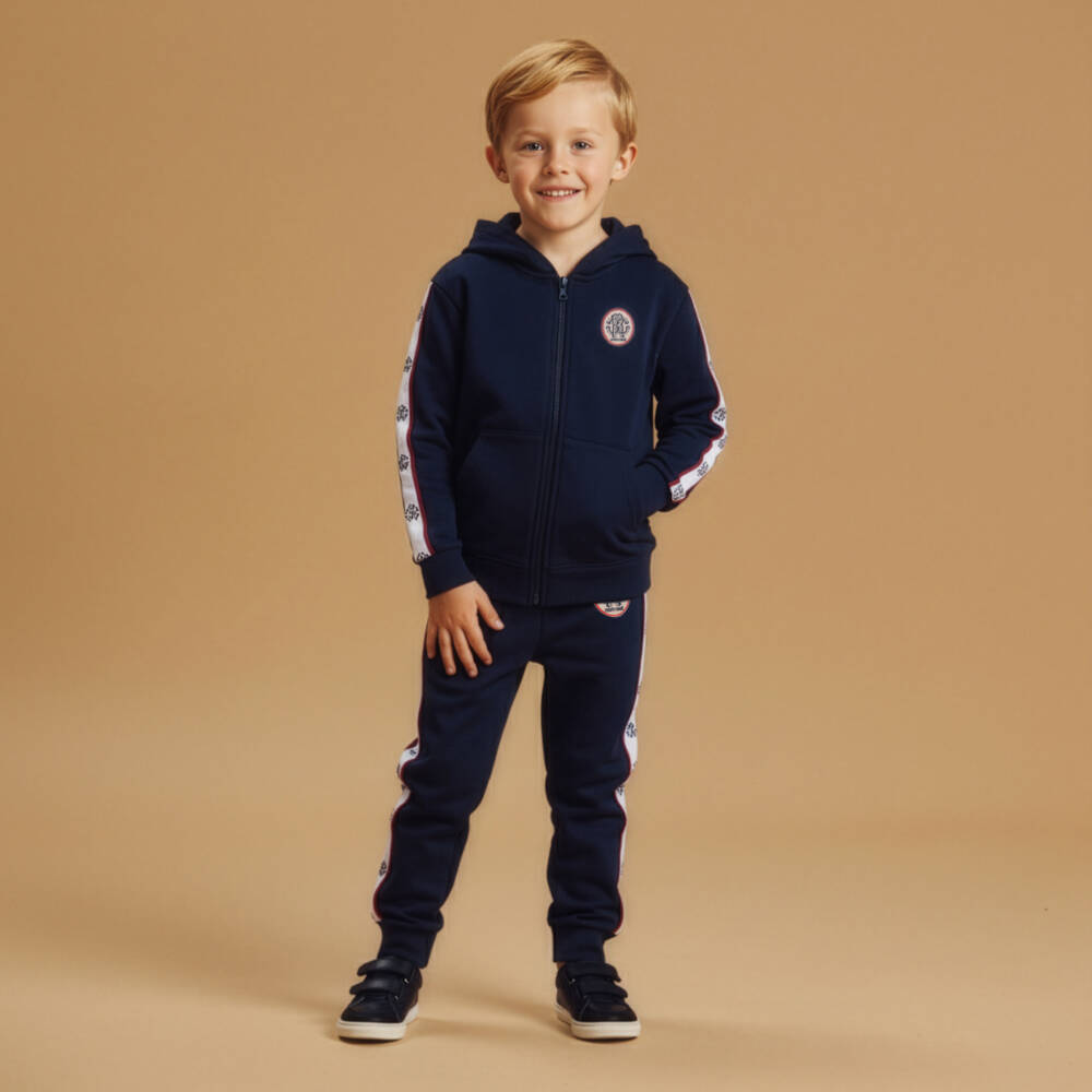 Roberto Cavalli-Синий хлопковый худи с логотипом для мальчиков | Childrensalon Outlet